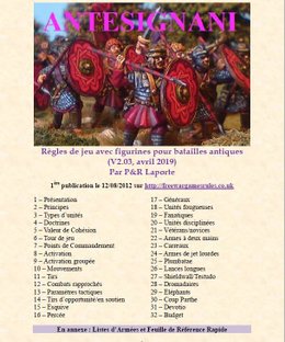 Antesignani: Règles de jeu avec figurines pour batailles antiques