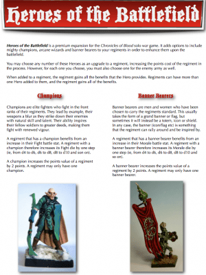 Chronicles of Blood: Heroes of the Battlefield