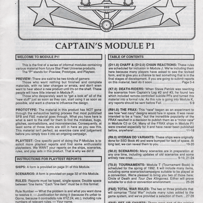 Star Fleet Battles: Captain's Module P1