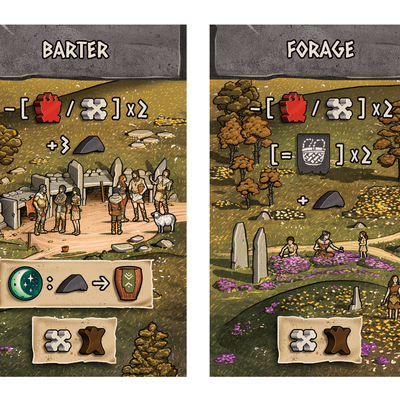 Skara Brae: KS Promo Action Tiles – Barter & Forage