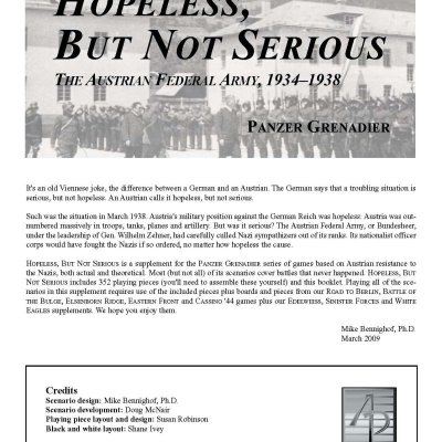 Panzer Grenadier: Hopeless, But Not Serious – The Austrian Federal Army, 1934-1938