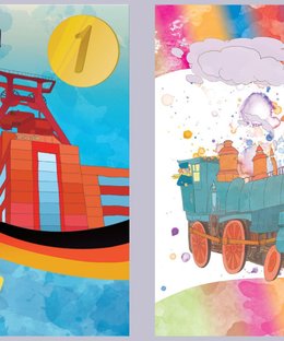 Moscow to Paris: Essen & Happy Train promo cards