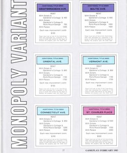 Variations on a Theme: Supplementary Rules for Monopoly