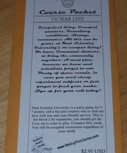 Mad Scientist University Course Packet: Dorm Life