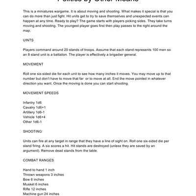 Politics by Other Means