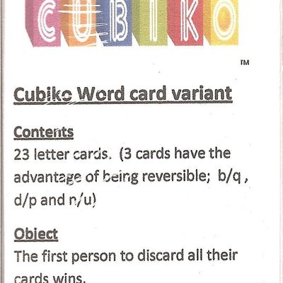 Cubiko Word card deck