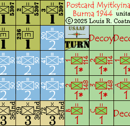 Postcard Myitkyina, Burma 1944