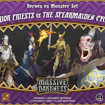 Massive Darkness: Heroes & Monster Set – Warrior Priests vs The Spearmaiden Cyclops