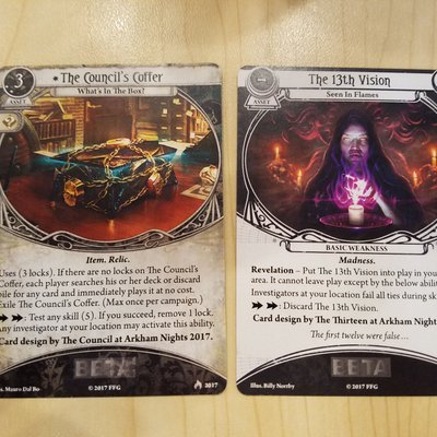 Arkham Horror: The Card Game – Beta Cards from Arkham Night 2017