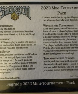 Sagrada: 2022 Mini-Tournament Pack