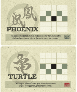 Onitama: Phoenix and Turtle Promo Cards