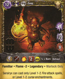 Mage Wars: Sersiryx, Imp Familiar Promo Card