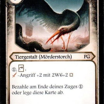 Aventuria: Promokarte "Tiergestalt (Mörderstorch)"