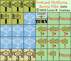 Postcard Myitkyina, Burma 1944