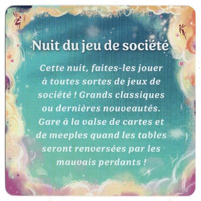 La Fabrique à rêves: Carte Nuit du Jeu de Société