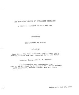 The Northern Theatre of Operations 1939-40