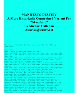 Manifesto Destiny