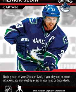 NHL Power Play Team-Building Card Game: Henrik Sedin Promo