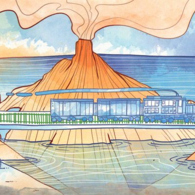 Railroad Ink: Promo Board #1 – Blue Train