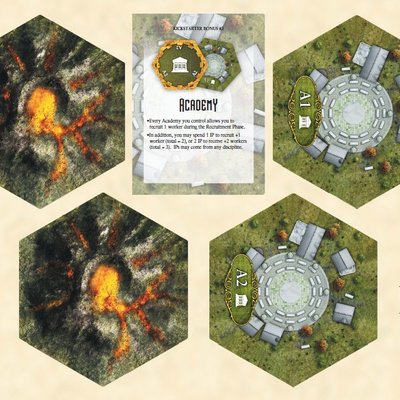 Clockwork Wars: Academy & Volcano Bonus Tiles
