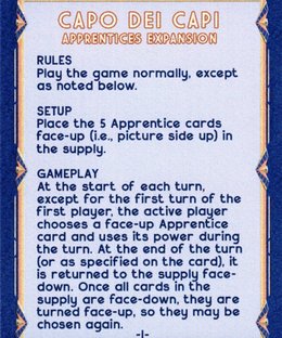 Capo dei Capi: Apprentices Expansion