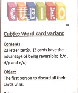 Cubiko Word card deck