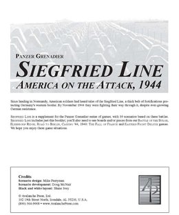 Panzer Grenadier: Siegfried Line – America on the Attack, 1944