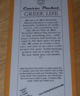 Mad Scientist University Course Packet: Greek Life