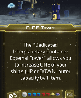 Lunar Rush: D.I.C.E. Tower Promo Gold Module Card