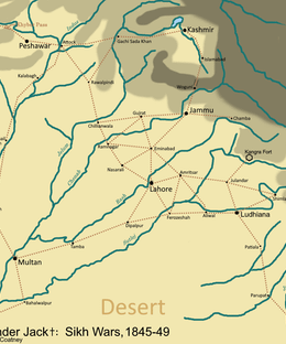 Brigadier Alexander Jack+: Sikh Wars, 1845-1849