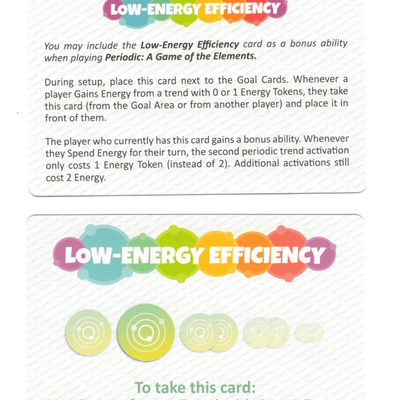 Periodic: A Game of the Elements – Low-Energy Efficiency