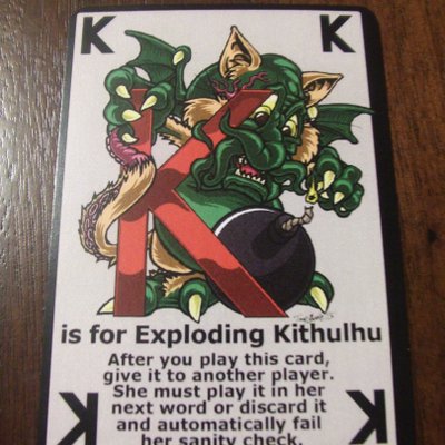 Unspeakable Words: "K is for Exploding Kithulhu" Promo Card