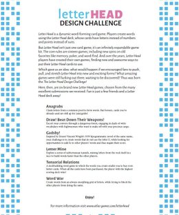 Letter Head: Design Challenge Games