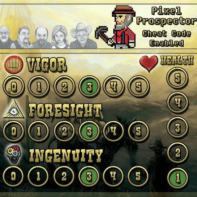 The Lost Dutchman: Pixel Prospector Player Board