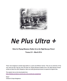 Ne Plus Ultra +: Rules for playing Miniature Battles Set in the High Baroque Period