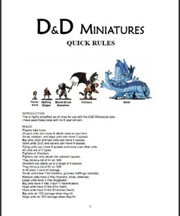 D&D Miniatures Quick Rules