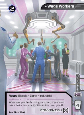 Wage Workers PAX UNPLUGGED 2023 Promo Card (fan expansion for Android: Netrunner)