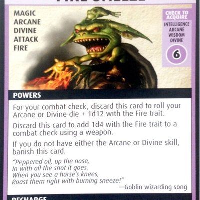 Pathfinder Adventure Card Game: Rise of the Runelords – "Fire Sneeze" Promo Card
