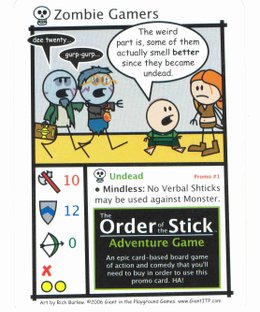 Order of the Stick Adventure Game: Zombie Gamers card