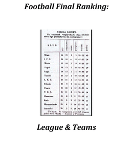 Football Final Ranking: England