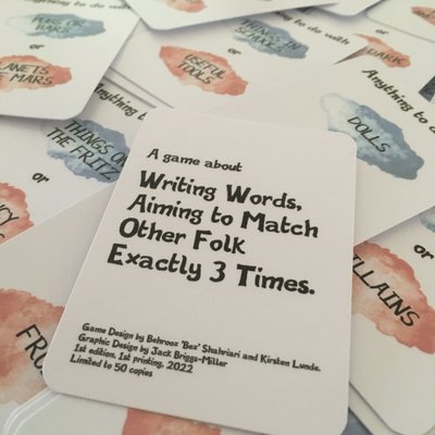 A Game About Writing Words, Aiming to Match Other Folk Exactly 3 Times.