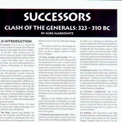 Successors: Clash of the Generals 323 - 310 BC