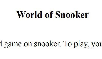 World of Snooker